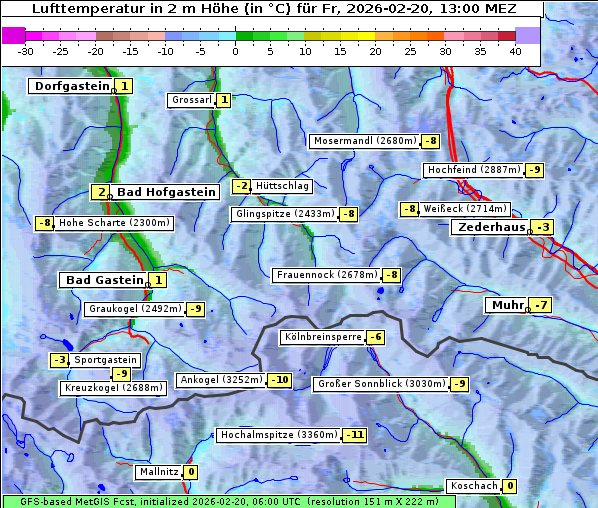 Temperatur, 20. 2. 2026