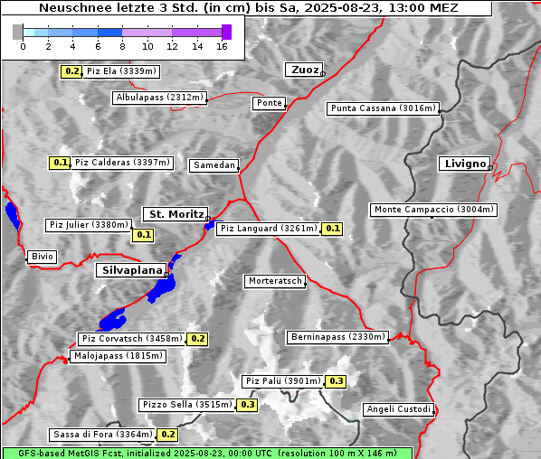 Neuschnee, 23. 8. 2025