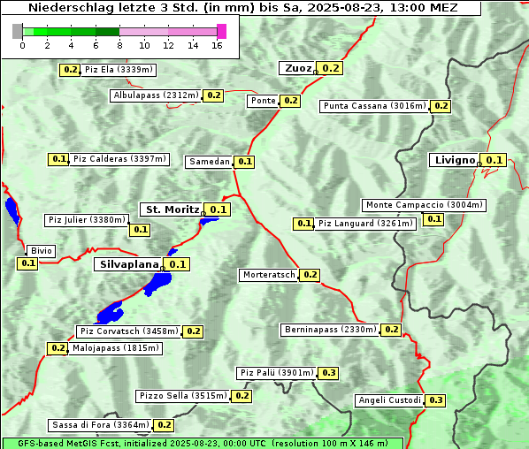 Niederschlag, 23. 8. 2025
