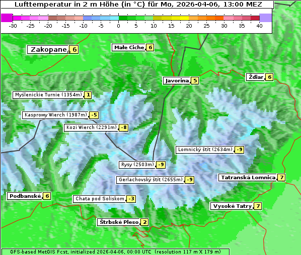 Temperatur, 6. 4. 2026