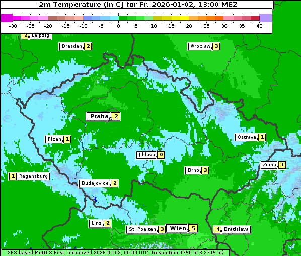 Temperatur, 2. 1. 2026