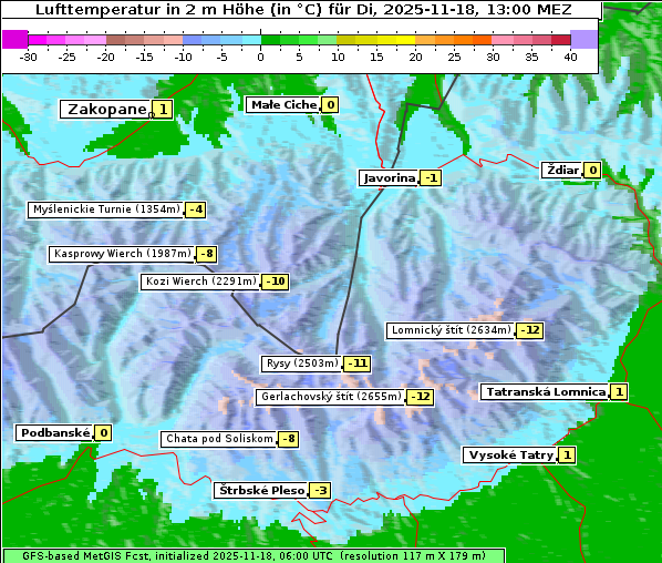 Temperatur, 18. 11. 2025