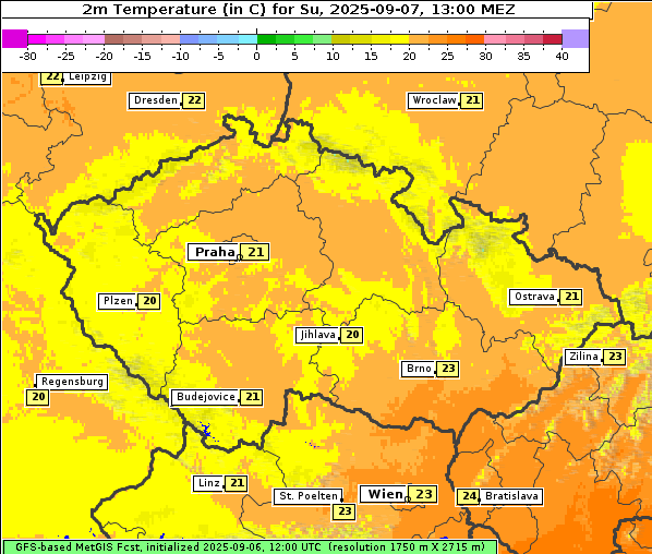 Temperatur, 7. 9. 2025