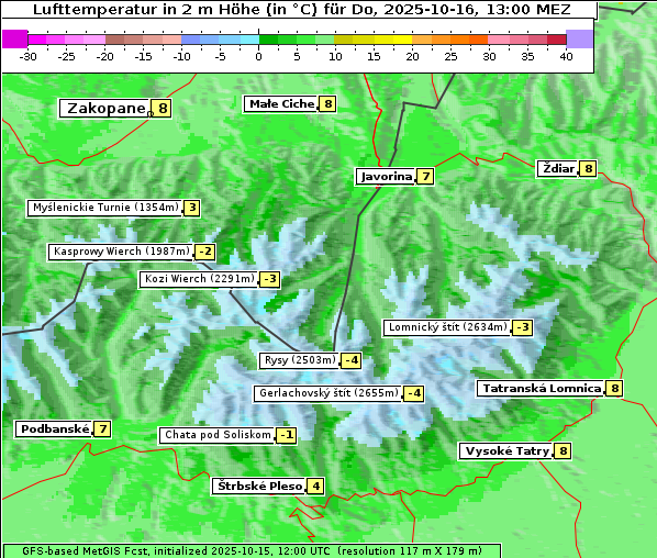 Temperatur, 16. 10. 2025