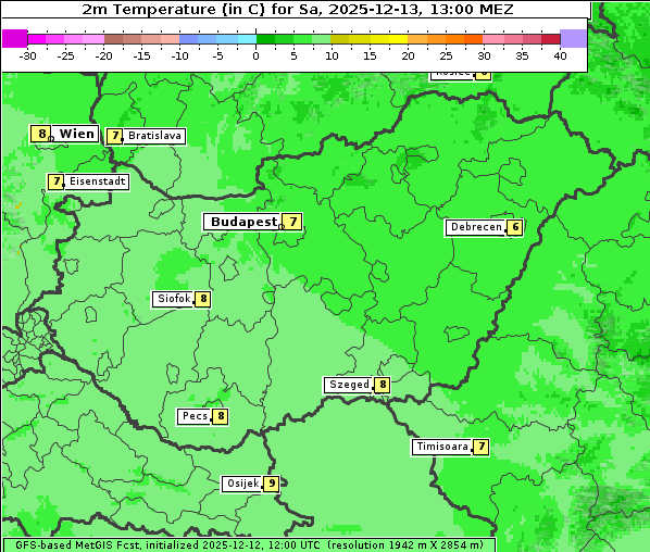 Temperatur, 13. 12. 2025