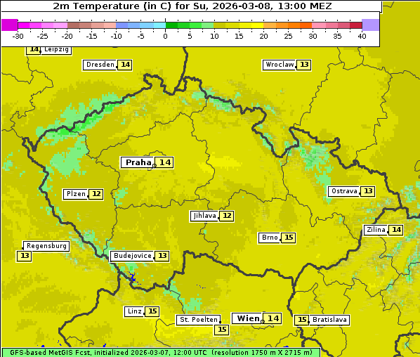 Temperatur, 8. 3. 2026