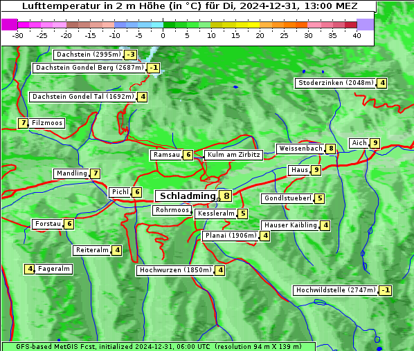 Temperatur, 31. 12. 2024