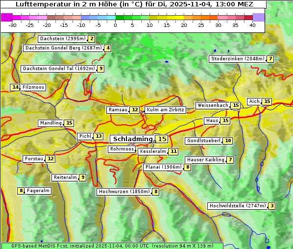 Temperatur, 4. 11. 2025