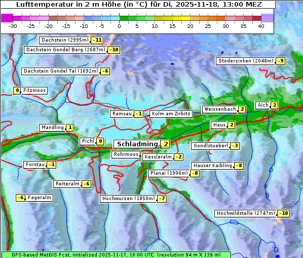 Temperatur, 18. 11. 2025