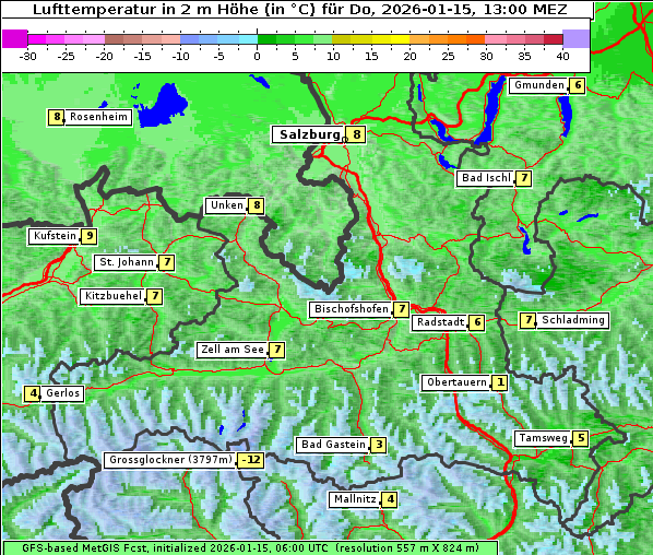 Temperatur, 15. 1. 2026