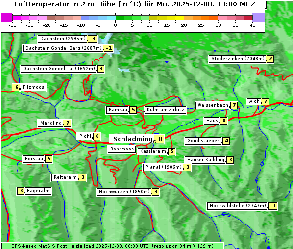 Temperatur, 8. 12. 2025