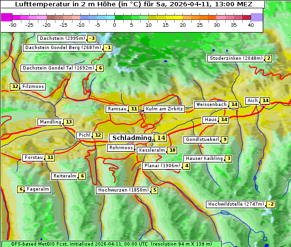 Temperatur, 11. 4. 2026
