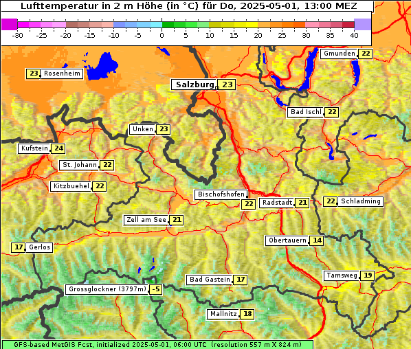 Temperatur, 1. 5. 2025