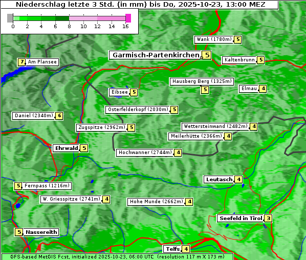 Niederschlag, 23. 10. 2025