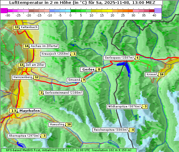 Temperatur, 8. 11. 2025