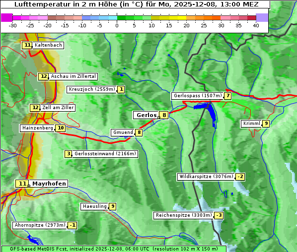 Temperatur, 8. 12. 2025