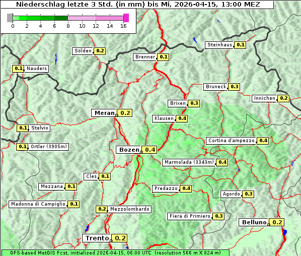 Niederschlag, 15. 4. 2026