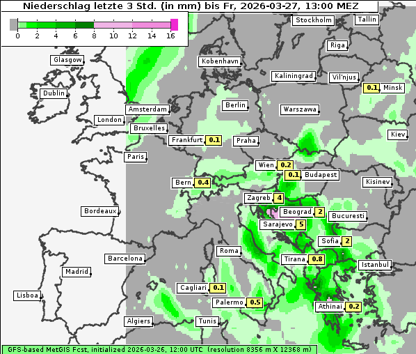 Niederschlag, 27. 3. 2026