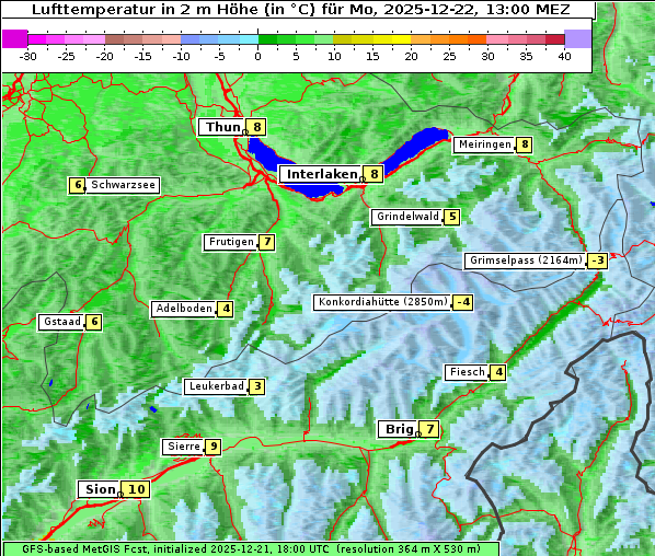 Temperatur, 22. 12. 2025