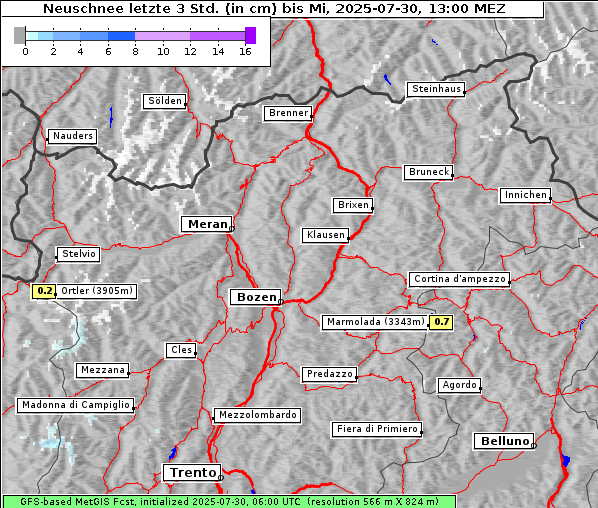 Neuschnee, 30. 7. 2025