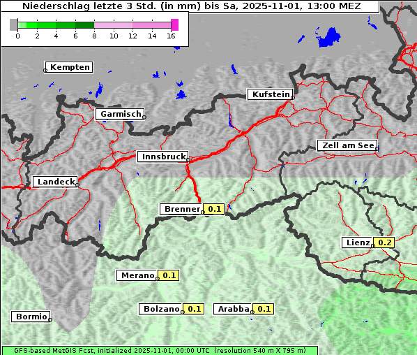 Niederschlag, 1. 11. 2025