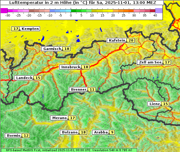 Temperatur, 1. 11. 2025