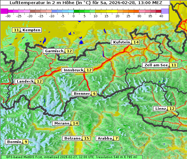 Temperatur, 28. 2. 2026