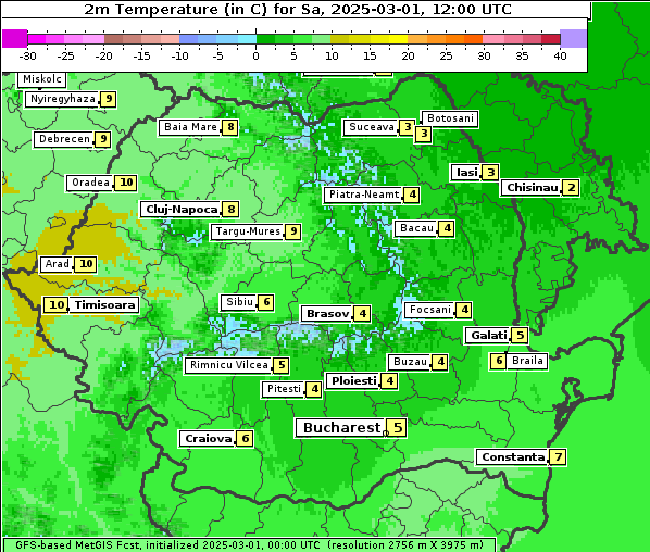 Temperatur, 1. 3. 2025