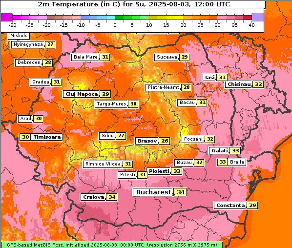 Temperatur, 3. 8. 2025