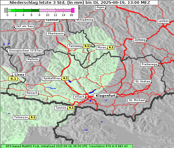 Niederschlag, 19. 8. 2025