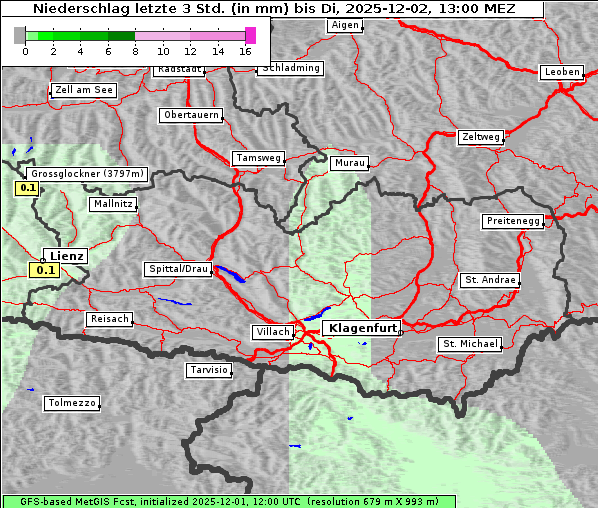 Niederschlag, 2. 12. 2025