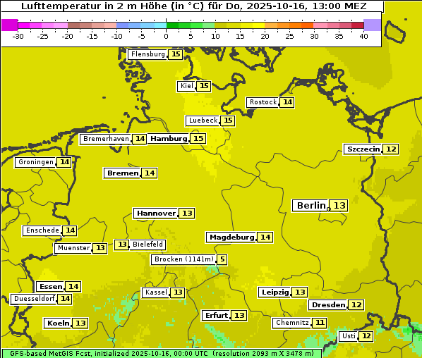 Temperatur, 16. 10. 2025