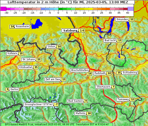 Temperatur, 5. 3. 2025