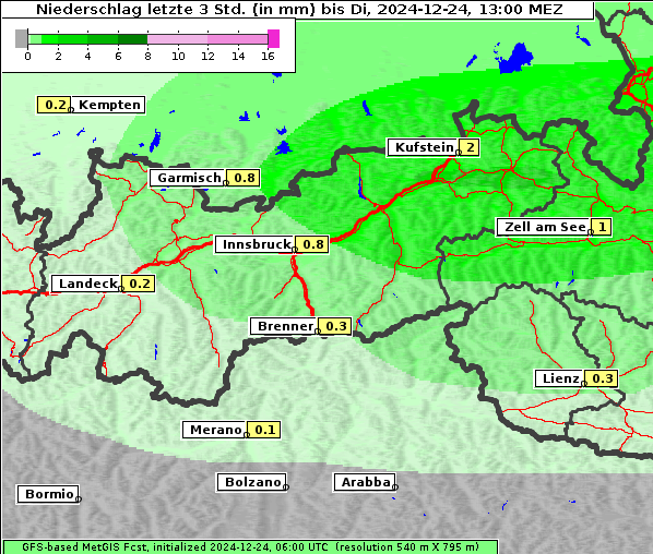 Niederschlag, 24. 12. 2024