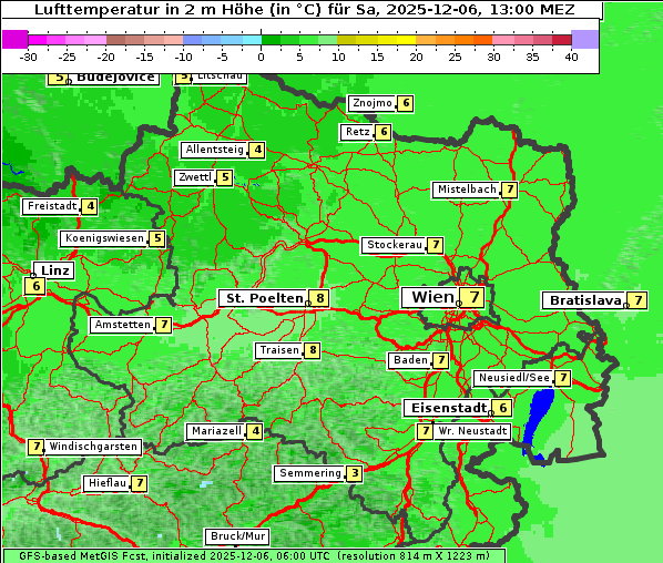 Temperatur, 6. 12. 2025