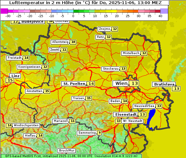 Temperatur, 6. 11. 2025