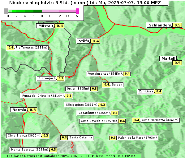 Niederschlag, 7. 7. 2025
