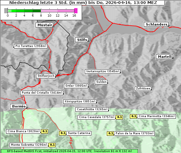 Niederschlag, 16. 4. 2026