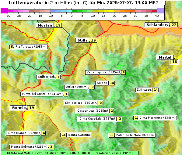 Temperatur, 7. 7. 2025
