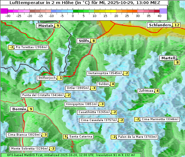 Temperatur, 29. 10. 2025