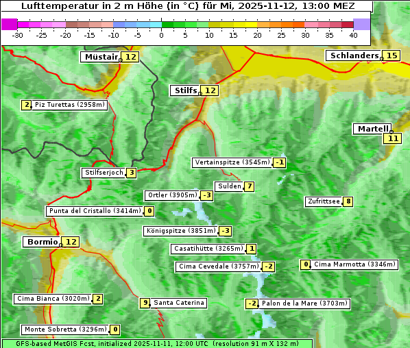 Temperatur, 12. 11. 2025