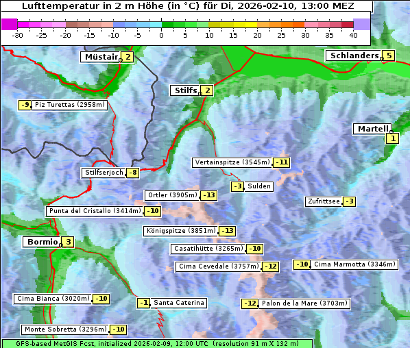 Temperatur, 10. 2. 2026
