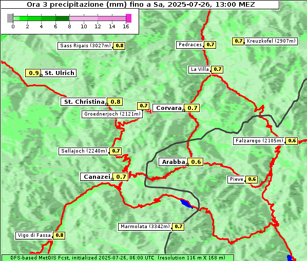Niederschlag, 26. 7. 2025