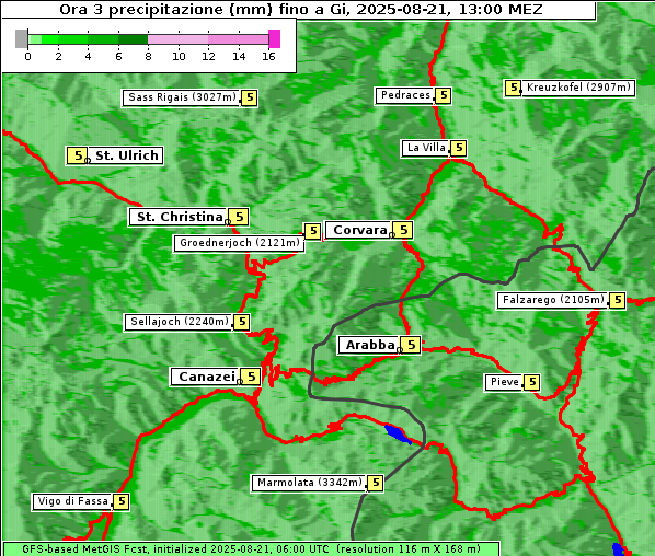 Niederschlag, 21. 8. 2025