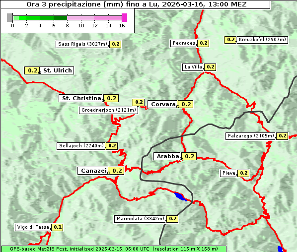 Niederschlag, 16. 3. 2026