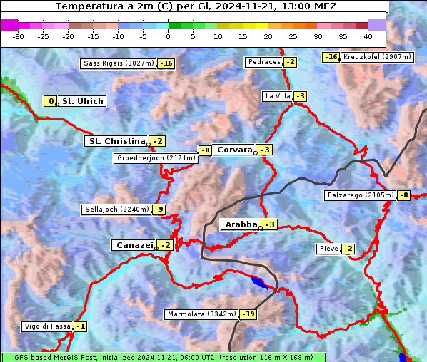 Temperatur, 21. 11. 2024