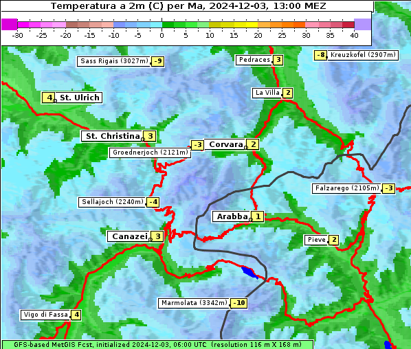 Temperatur, 3. 12. 2024