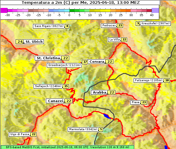 Temperatur, 18. 6. 2025