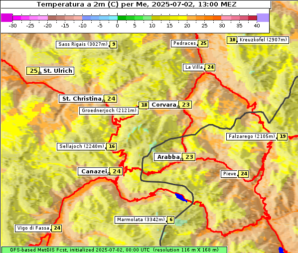 Temperatur, 2. 7. 2025