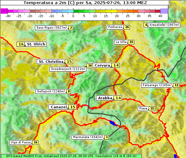 Temperatur, 26. 7. 2025